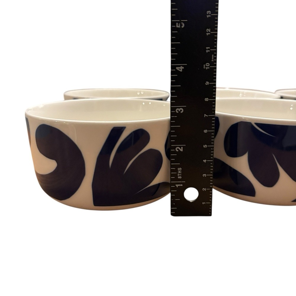 Marimekko Ruudut Set of 6 Blue Flower 5" Cereal‎ Bowls - Picture 6 of 8